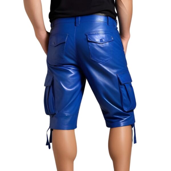 Blue Leather Summer Shorts