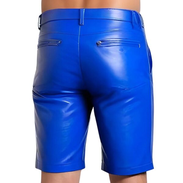 Blue plain leather short for men