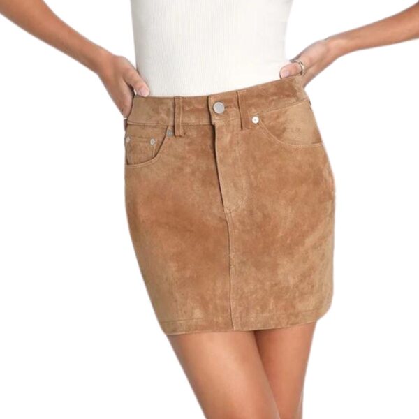 Downtown Trend brown leather skirt 1