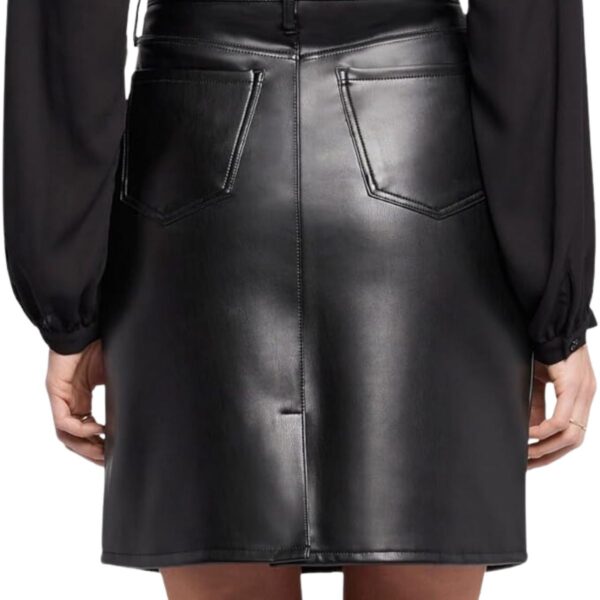 Five Pocket Black Leather Skirt