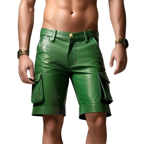 Handmade Green Leather Summer Short