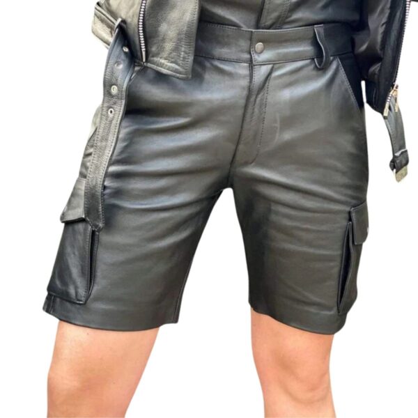 Handmade Leather Cargo Shorts