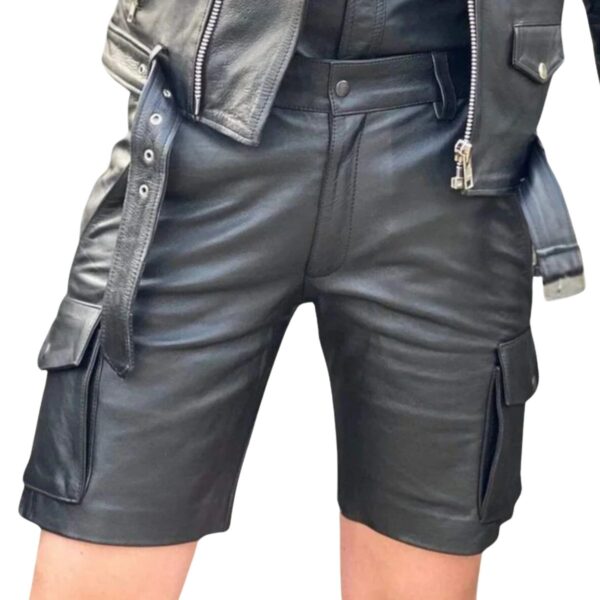 Handmade Leather Cargo Shorts