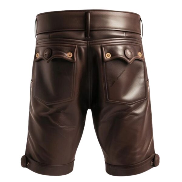 Leather Brown Short for Men 1