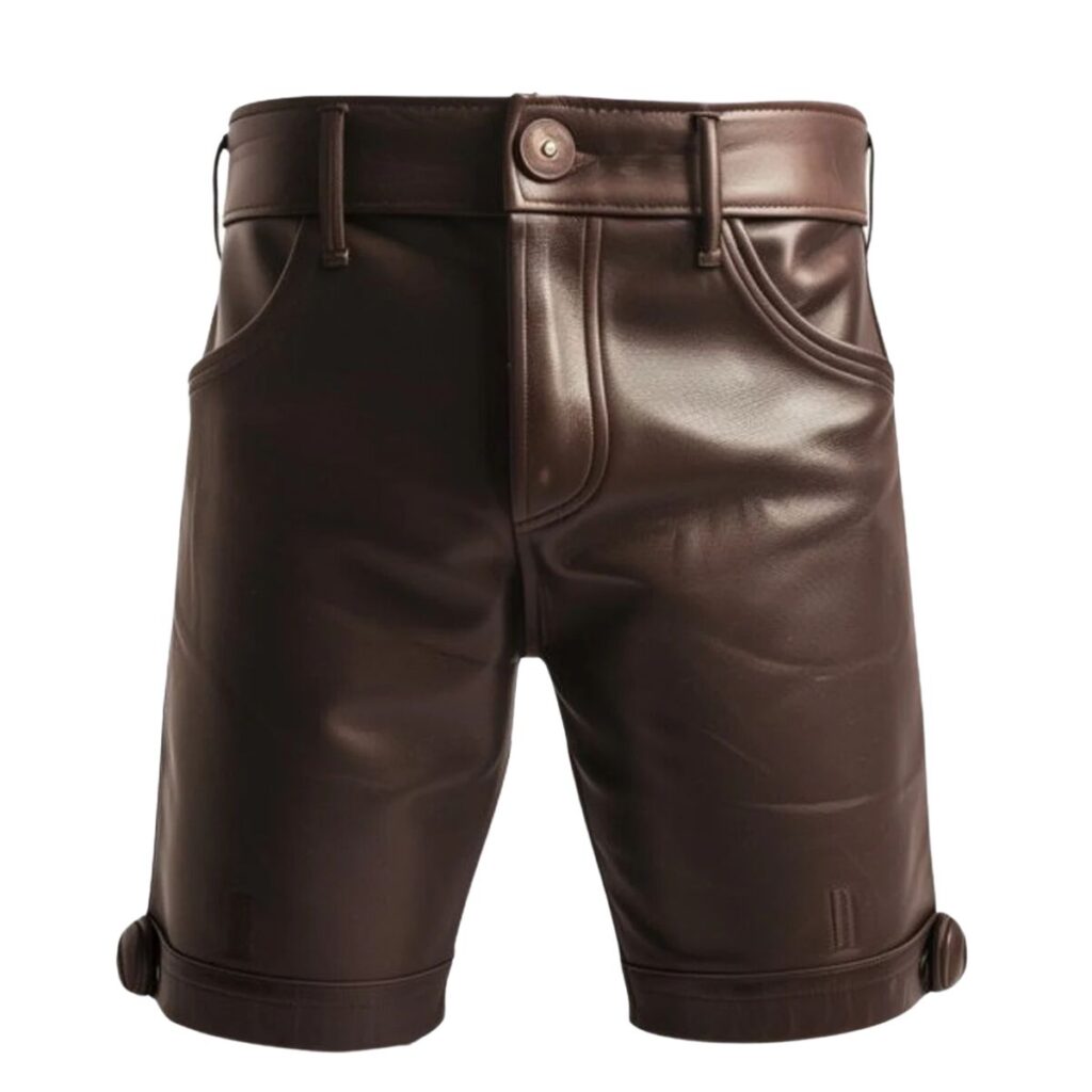 Leather Brown Short for Men