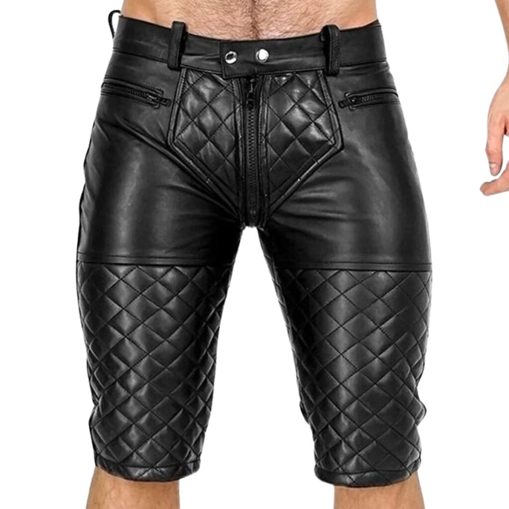 Leather Shorts Quilted for men