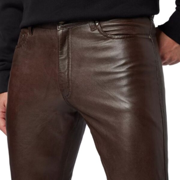 Men Dark Brown Leather pants in lambskin