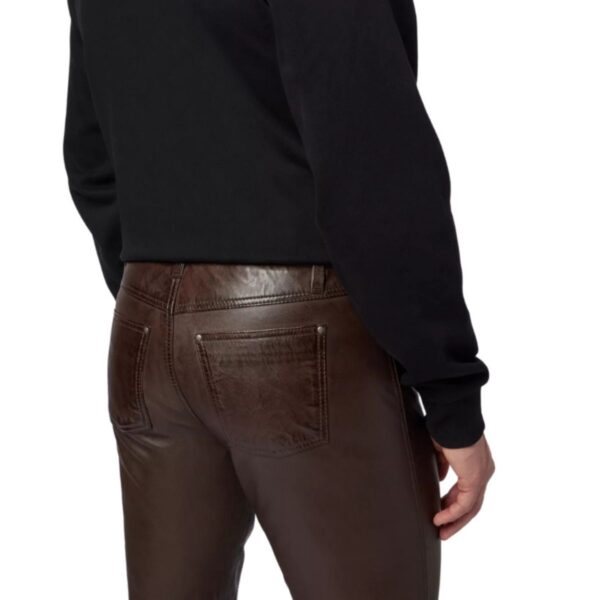 Men Dark Brown Leather pants in lambskin