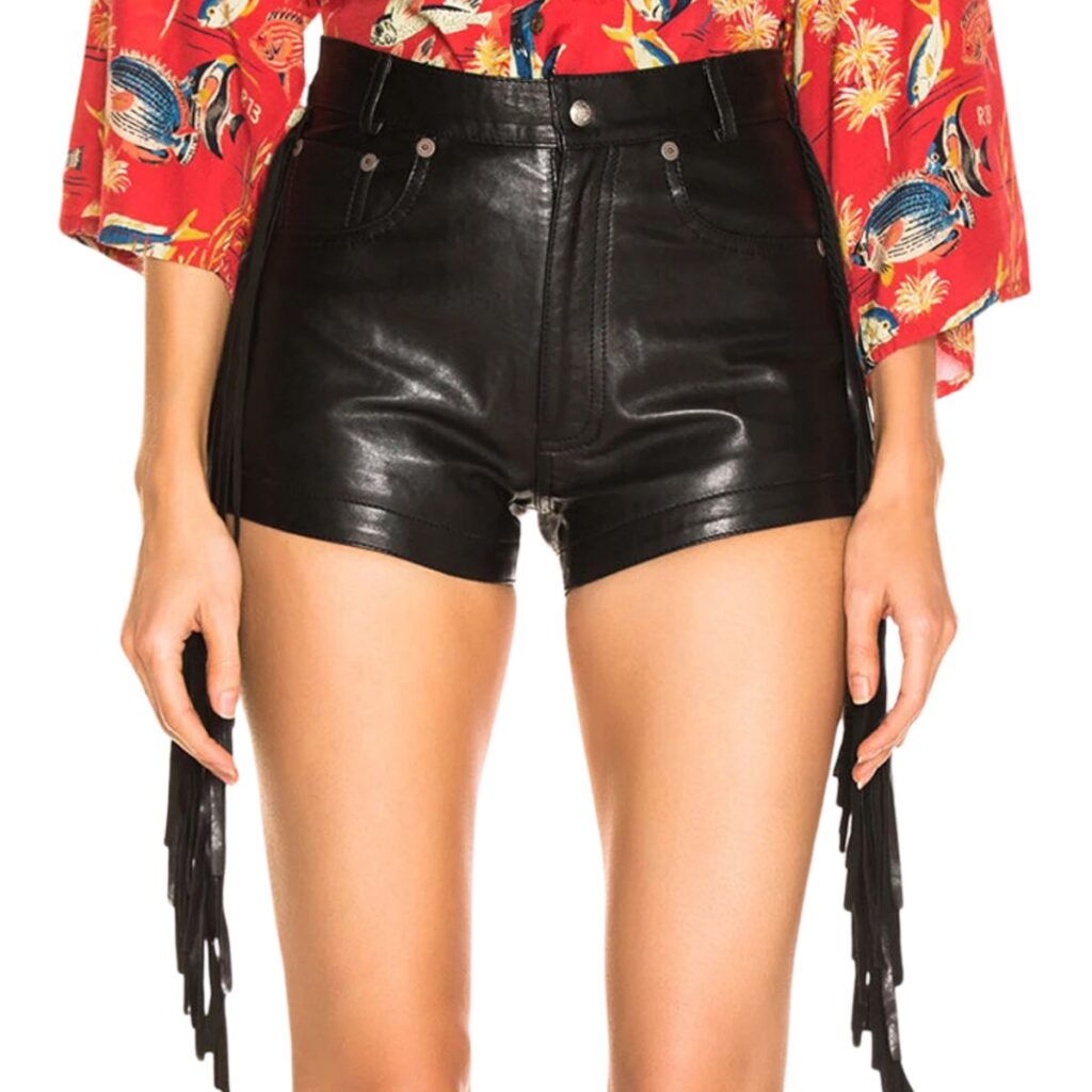 Mini Cropped Leather Biker Shorts