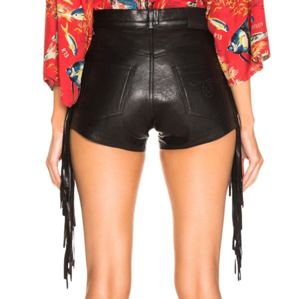 Mini Cropped Leather Biker Shorts