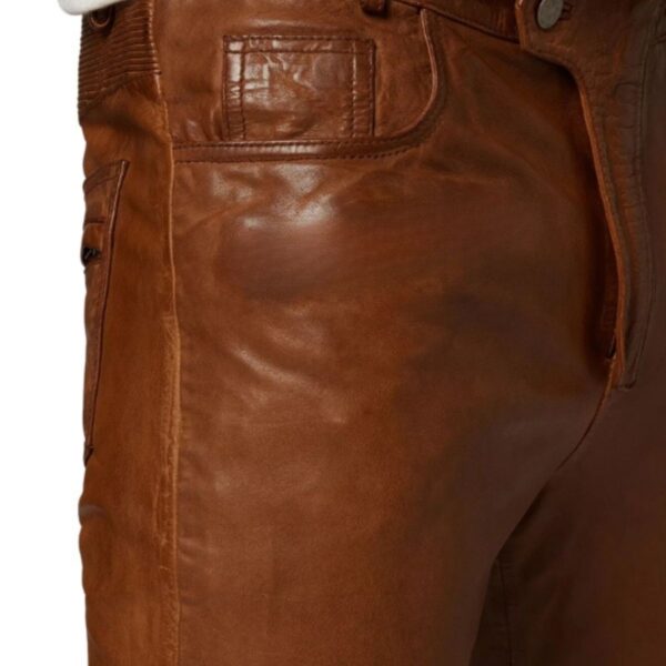 Slim leather pants for men