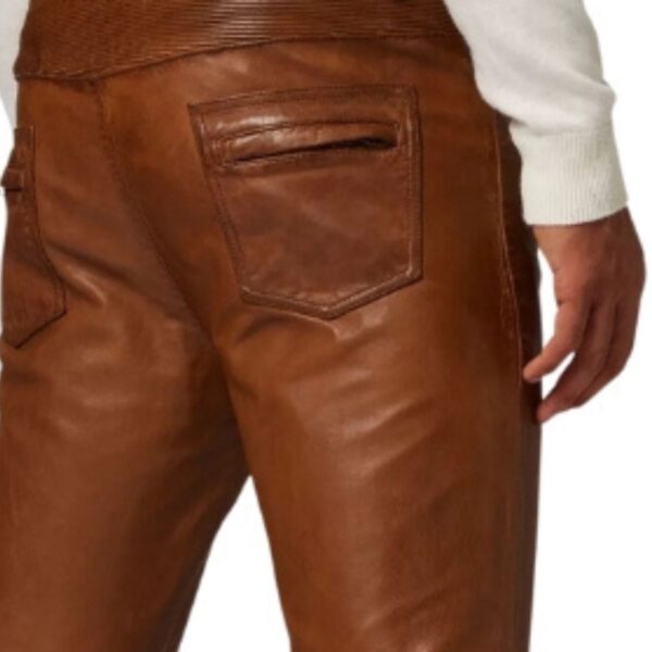 Slim leather pants for men