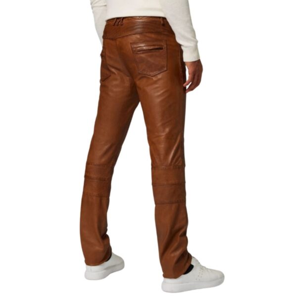 Slim leather pants for men