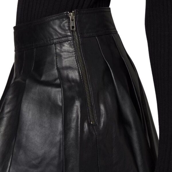 Women's Plated Mini Leather Skirt