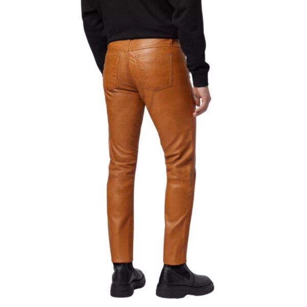 franklin mens brown leather pants