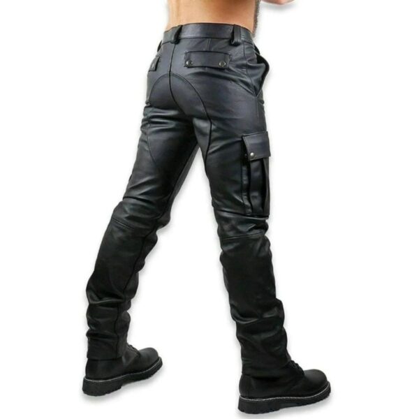 men's leather cargo pants