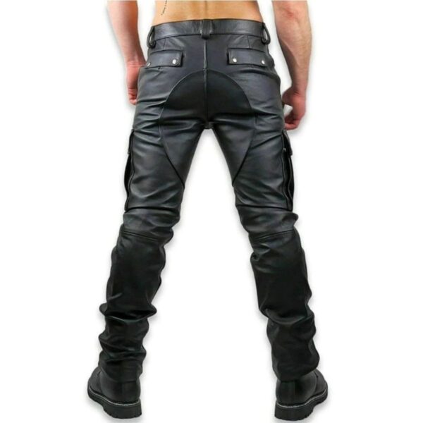 men's leather cargo pants