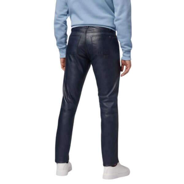 navy blue leather pants for men